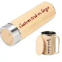 Naturexpress Personalized Eco-friendly Gift Set- Bamboo Water Bottle & Eco-Friendly Coffee Cup (Unique Gifts for Birthdays, Anniversaries, & Corporate Events with Engraved Names)