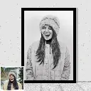 Naturexpress Custom Handmade Sketch - Black & White Portraits - Personalized Artwork in A5 Size - Unique Gift for Special Occasions | Includes Frame (Black & White, A3, Framed)