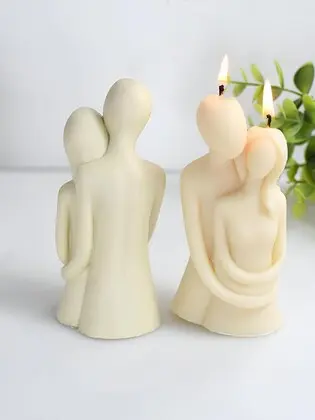 Naturexpress Personalized Handmade Love Couple Candle - Romantic Keepsake Gift | Unique Designs Candles | Decorative Gift for Birthdays, Weddings, Festivals, & Home Décor